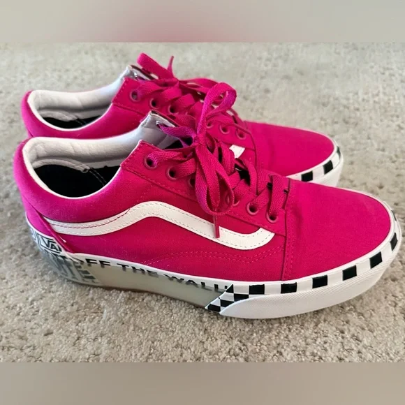 VANS OLD SKOOL STACKED LOGO STACK, CABARET, SIZE 9 WOMENS - Picture 4 of 15